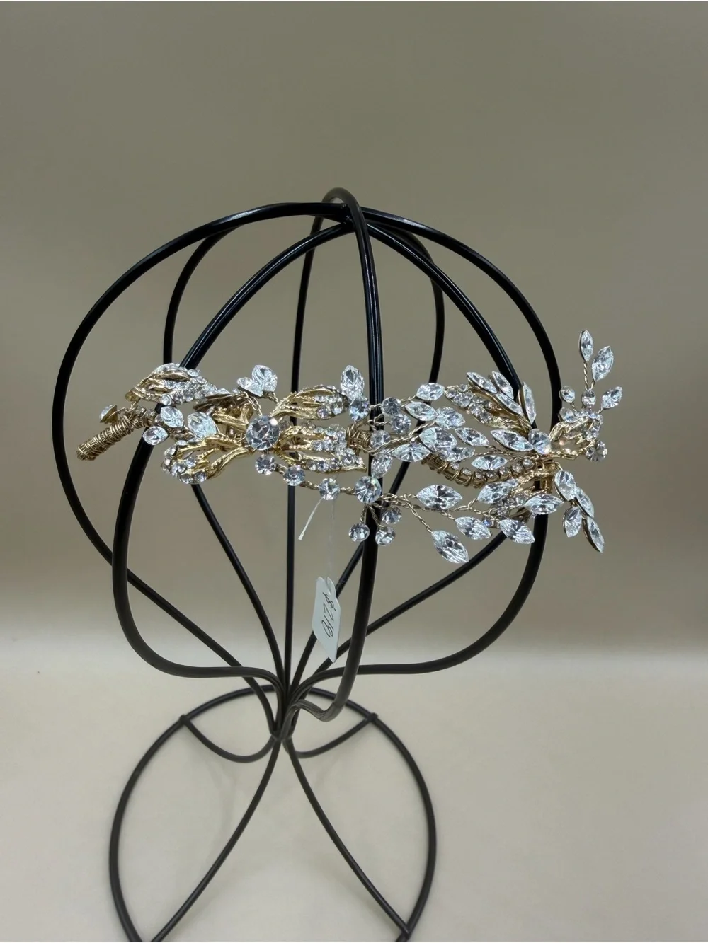 Gold Crystal Bridal Hair Clip Rhinestone Leaf Vine Wedding Barrette
